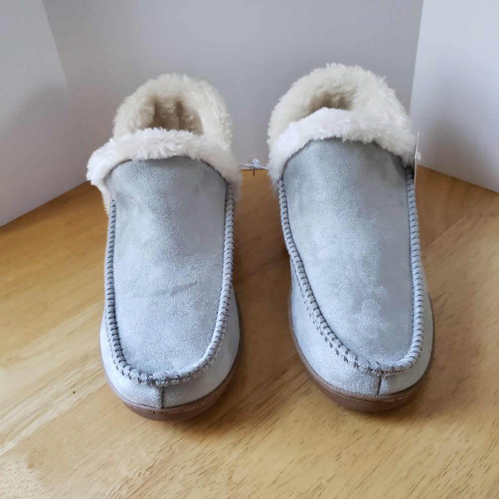 Sonoma Mabell Gray Faux Fur Ankle Boot Slippers Women's Size S 6/7 NWT Cozy - Picture 5 of 7